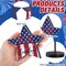 5 Pcs Patriotic 4th of July Standing Star Block Set Wooden Star Table Decoration Red White Blue Independence Day Wood Patriotic Decor Memorial Day Centerpieces for American Festival(Retro)